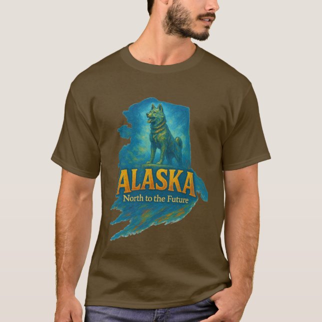 Alaska State Artistic T-Shirt – Oil Paint... (Front)