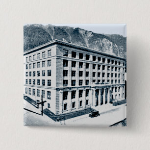 Alaska State Capitol in Juneau Date 1930 Vintage 15 Cm Square Badge