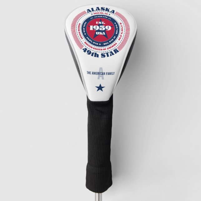 Alaska State Circle Custom Golf Head Cover (Front)