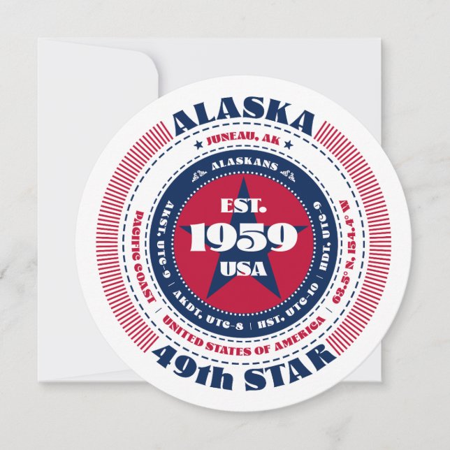 Alaska State Circular Typography Flat Card (Front)