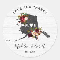 Alaska State Destination Barn Wedding Thank You