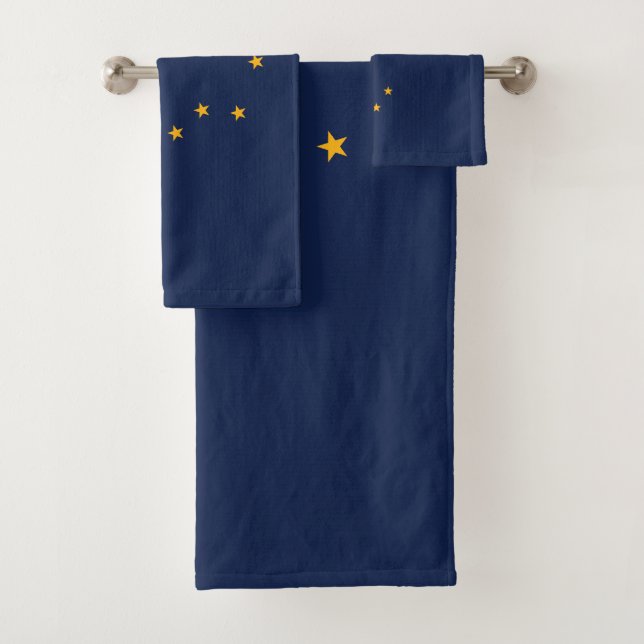 Alaska State Flag Bath Towel Set (Insitu)