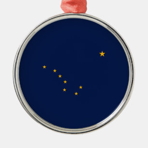 Alaska State Flag Design Metal Tree Decoration