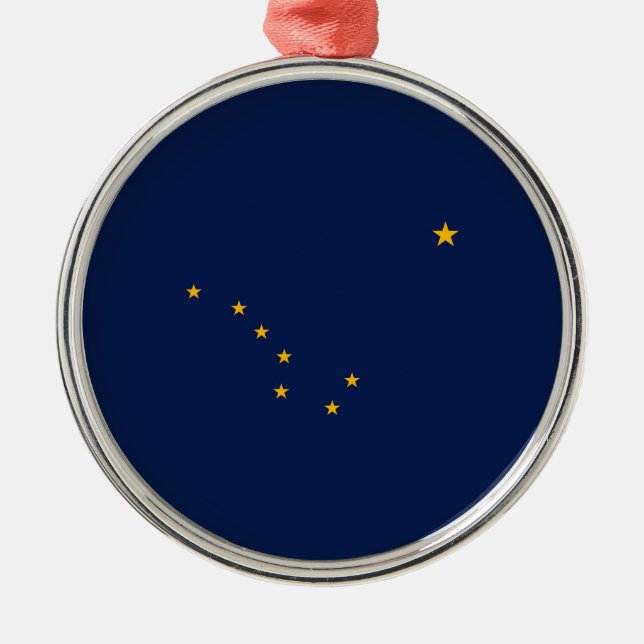 Alaska State Flag Design Metal Tree Decoration (Front)