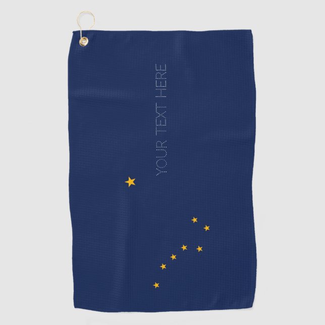 Alaska State Flag Design Your Text on a  Golf Towel (Front)