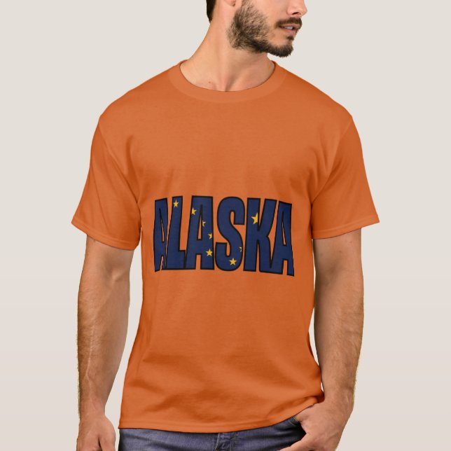 Alaska State Flag Name Design T-Shirt (Front)