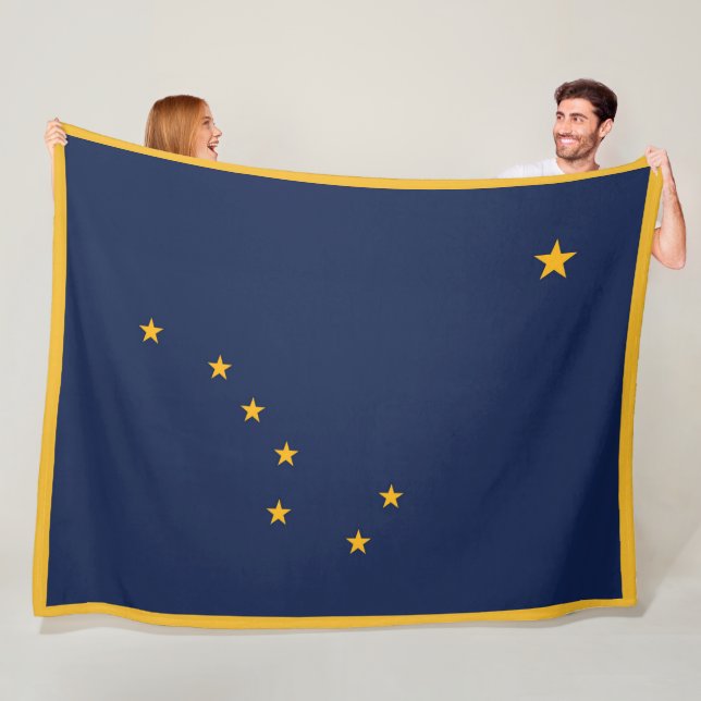 Alaska State Flag Print Patriotc Fleece Blanket (In Situ)