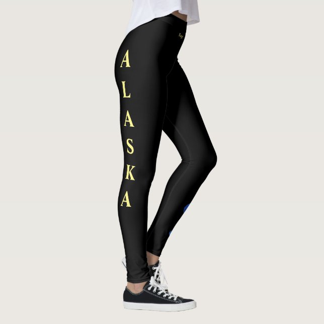 Alaska State Forget Me Nots State Flower Leggings (Right)