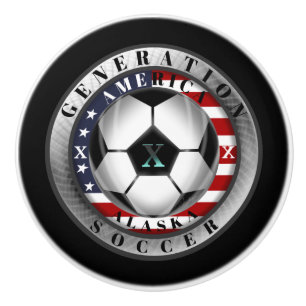Alaska State Generation X American Soccer Ceramic Knob