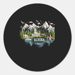 Alaska State In Usa Sticker 