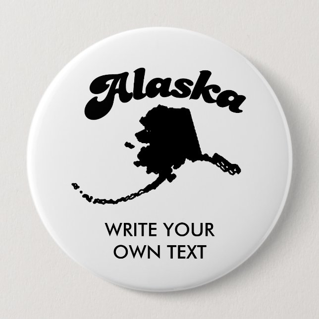 ALASKA STATE MOTTO T-SHIRT 10 CM ROUND BADGE (Front)