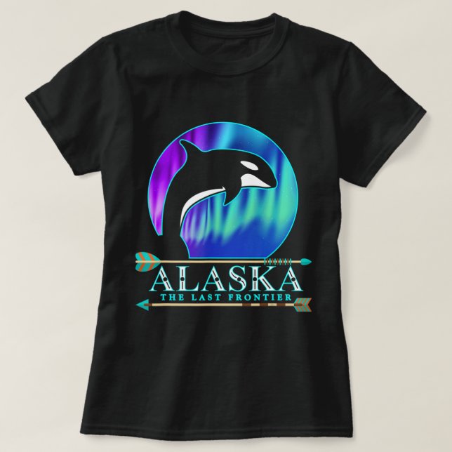 Alaska State Pride Alaska Northern Lights Alaskan  T-Shirt (Design Front)