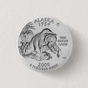 Alaska State Quarter Button