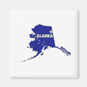 Alaska State Shape Flag With Name Magnet