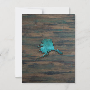 Alaska State Shape Teal Thank You Card