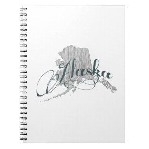 Alaska State Typography Spiral Notebook