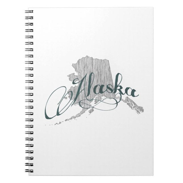Alaska State Typography Spiral Notebook (Front)