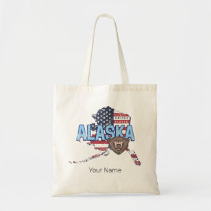 Alaska State United States Map Vintage USA Tote Bag