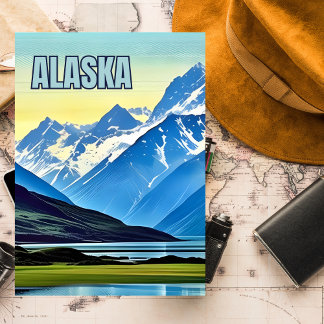 Alaska, State, USA, Vintage, Nature, Mountains, Postcard