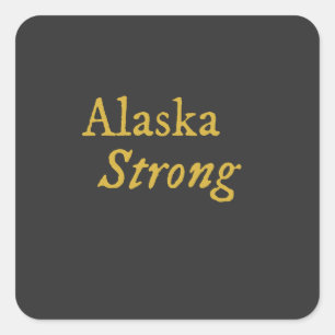 Alaska Strong Square Sticker