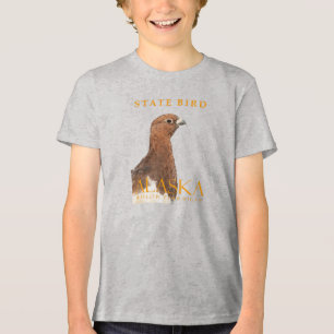 Alaska Territory Bird The Willow Ptarmigan Tri-Blend Shirt
