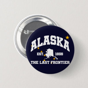 Alaska,The Last Frontier 6 Cm Round Badge