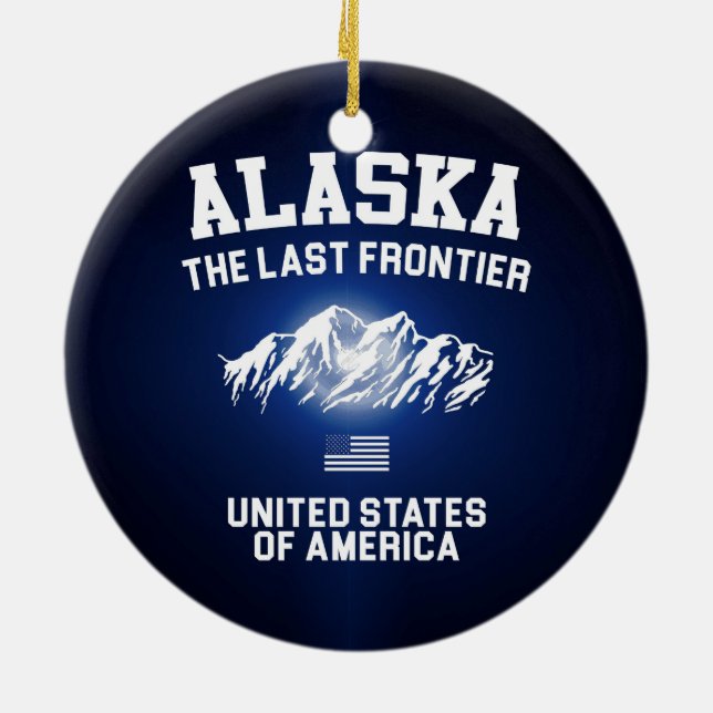 Alaska The Last Frontier Ceramic Tree Decoration (Back)