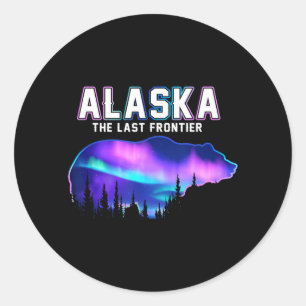 Alaska The Last Frontier Est 1959 Northern Lights Classic Round Sticker