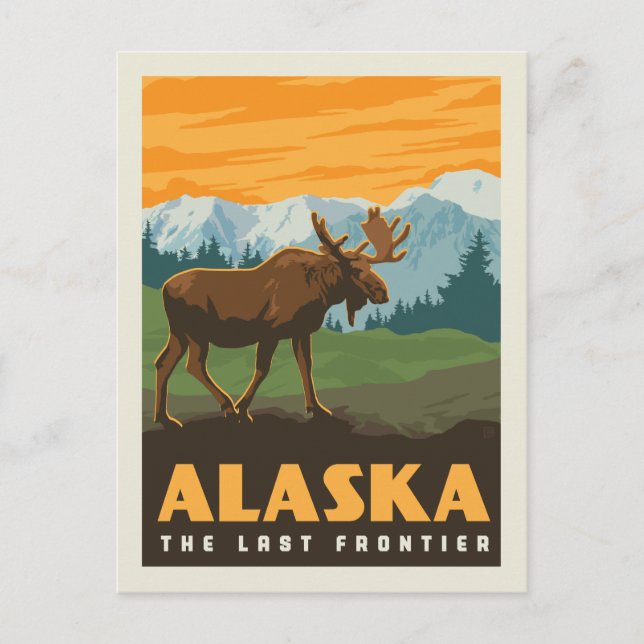 Alaska | The Last Frontier - Moose Postcard (Front)