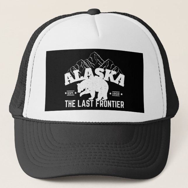 Alaska The Last Frontier Polar Bear Trucker Hat (Front)