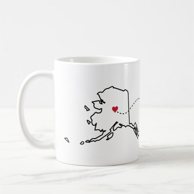 Alaska to North Carolina - Heart2Heart Coffee Mug (Left)