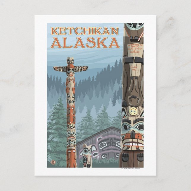 Alaska Totem Poles - Ketchikan, Alaska Postcard (Front)