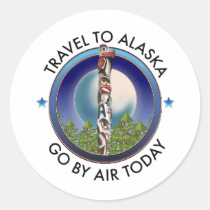 Alaska travel logo classic round sticker