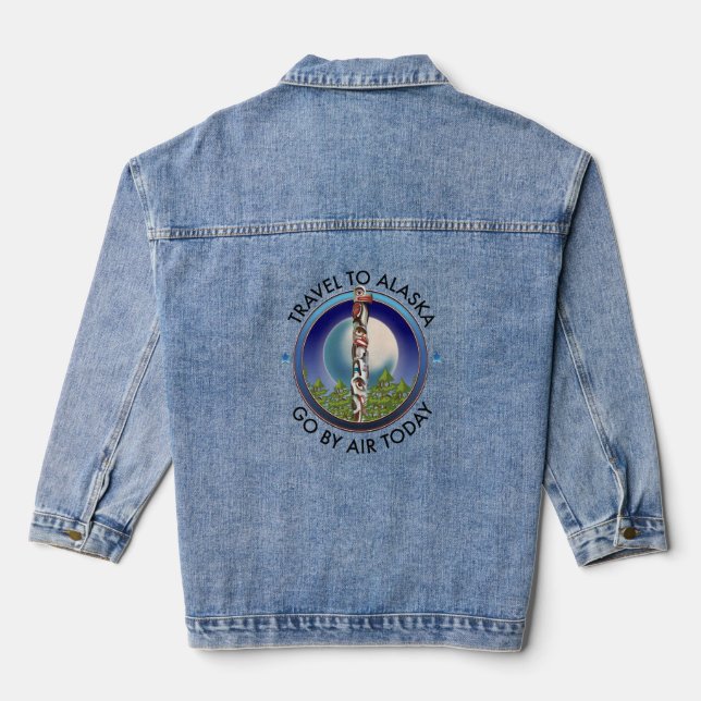 Alaska travel logo denim jacket (Back)