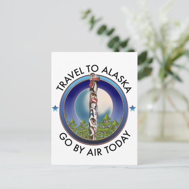 Alaska travel logo invitation postcard (Standing Front)