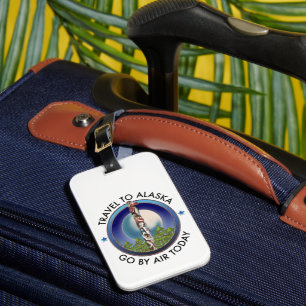 Alaska travel logo luggage tag