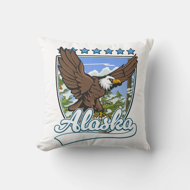 Alaska Travel Patch Cushion (Front)