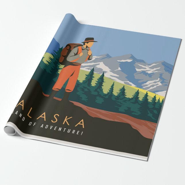 Alaska travel wrapping paper (Unrolled)