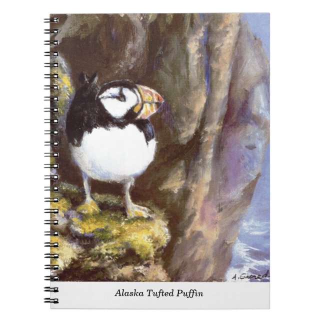 Alaska Tufted Puffin Spiral Notebook (Front)