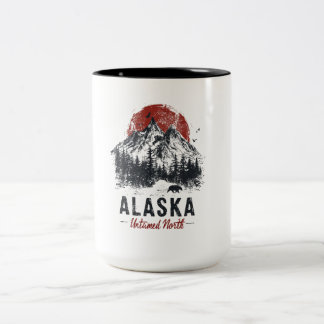 Alaska Untamed North Mountain Wilderness Outdoor Two-Tone Coffee Mug