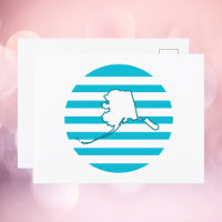 Alaska US State Retro Circle Blue