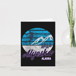 Alaska Usa America Ski Resort Snowboarding Skiing Card