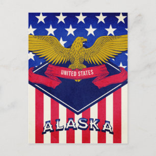 Alaska USA Flag  Postcard