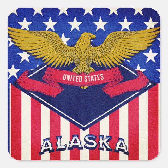 Alaska USA Flag  Square Sticker (Front)
