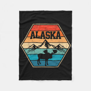 Alaska Usa Mountain Hiking Vintage Retro Gift Fleece Blanket