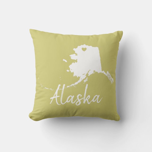 Alaska usa state map with heart shape design   cushion (Front)