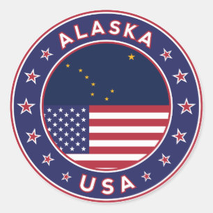 Alaska, USA States, Alaska t-shirt, Alaska to Classic Round Sticker