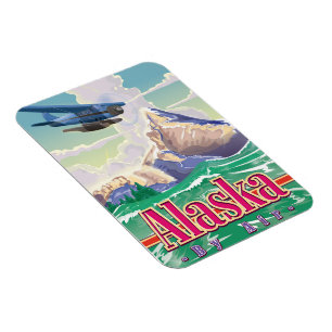 Alaska USA vintage travel poster. Magnet