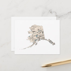 Alaska Vintage Picture Map Postcard
