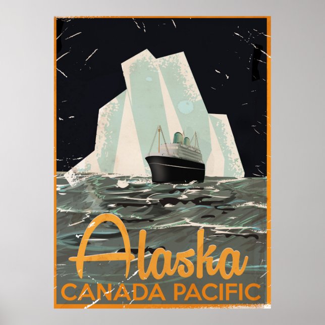 Alaska Vintage Travel poster (Front)